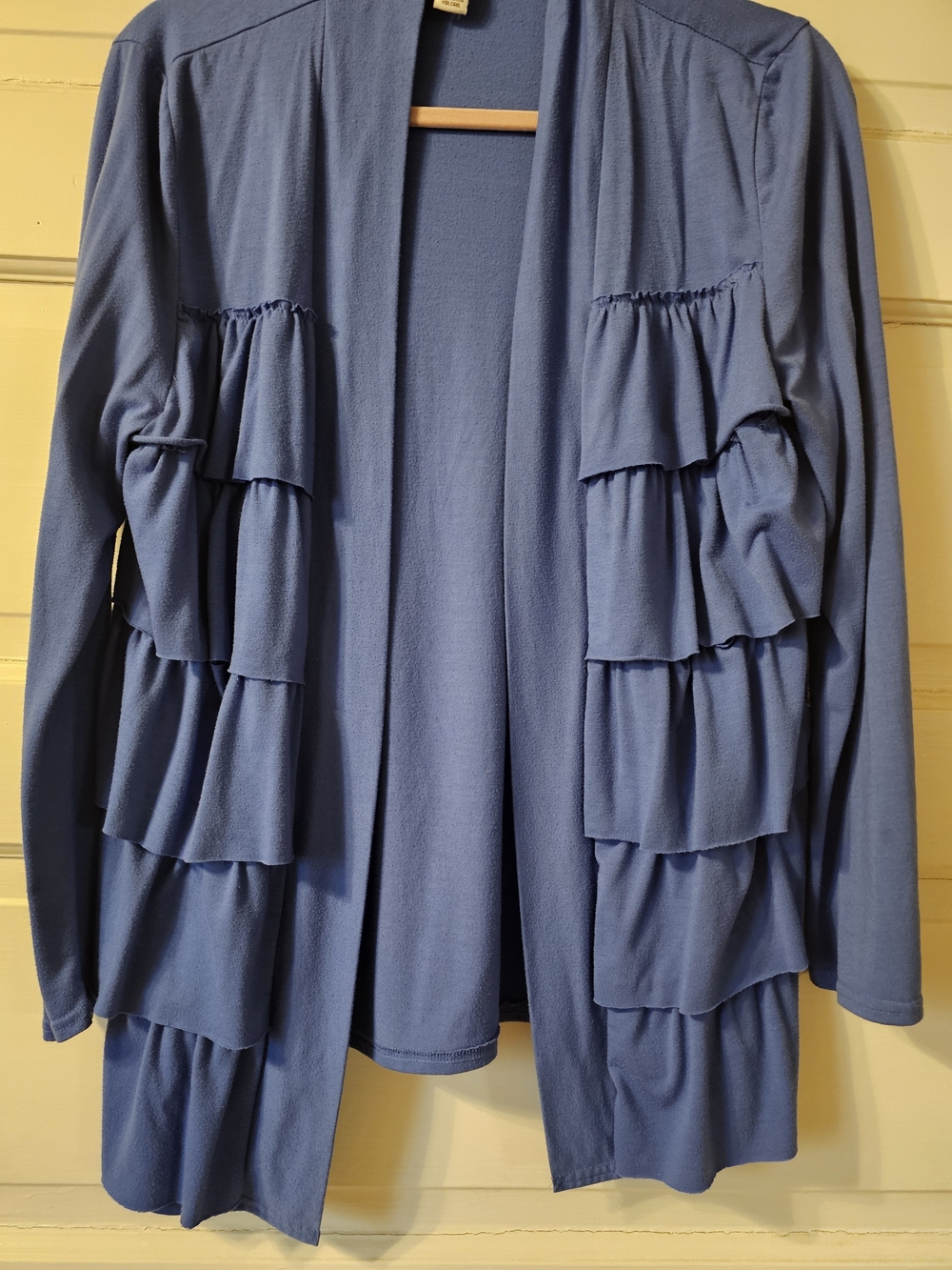 Stephanie Rogers Royal Blue Ruffle Cardigan Size Medium